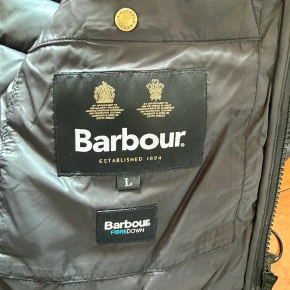 Barbour Black Quilted Packable Puffer Jacket